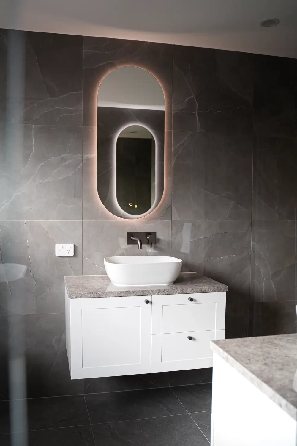 bathroom mirror with LED light